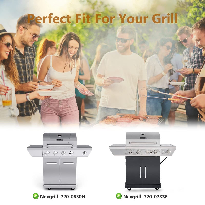 Adviace Grill Replacement Parts for Nexgrill 720-0830H, 4 Pack Grill Burners and Heat Plates Shield for Home Depot Nexgrill 4 Burner 720-0830H Gas Grills - Image 2